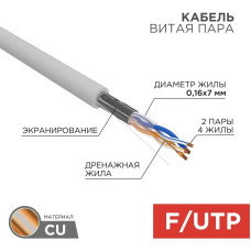 F/UTP-кабель Rexant 01-0125, 305 м F/UTP-кабель Rexant 01-0125, 305 м