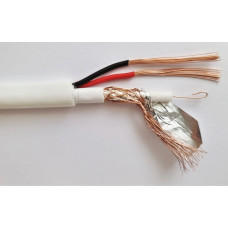 Коаксиальный кабель КВК белого цвета 2 жилы питания, 0,75 мм (КВК В 2х0,75) Коаксиальный кабель КВК белого цвета 2 жилы питания, 0,75 мм (КВК В 2х0,75)